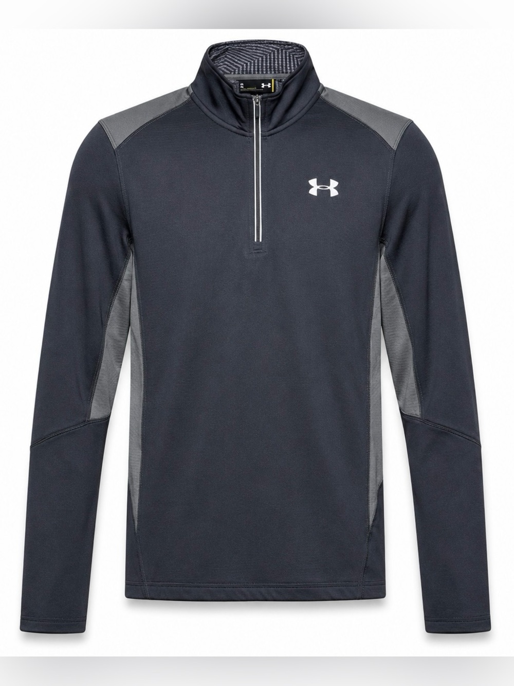 Under Armour Men’s Small Fitted 1/4 Zip Long Sleeve Pullover Gray Athletic